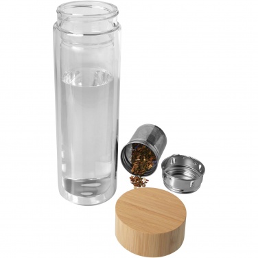 Logotrade promotional merchandise image of: Bailey 400 ml borsilicate glass infuser bottle with bamboo lid